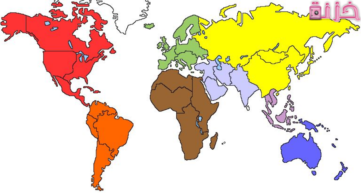 خريطة العالم صماء بالألوان