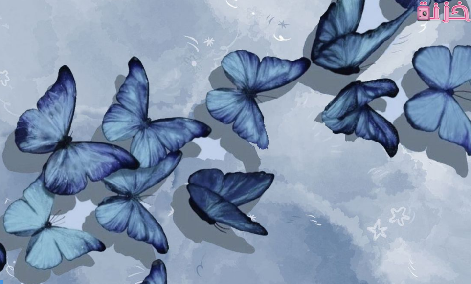 خلفية فراشات باللون الأزرق