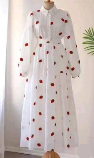 فستان للمحجبات منقوش