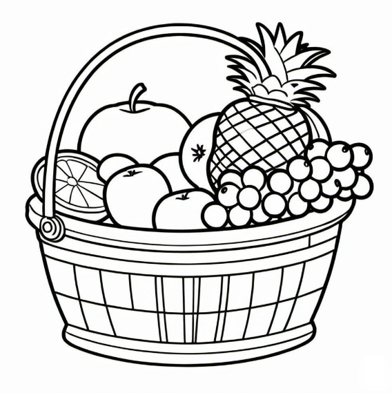 صور تلوين طبق الفاكهة للاطفال بشكل رائع
