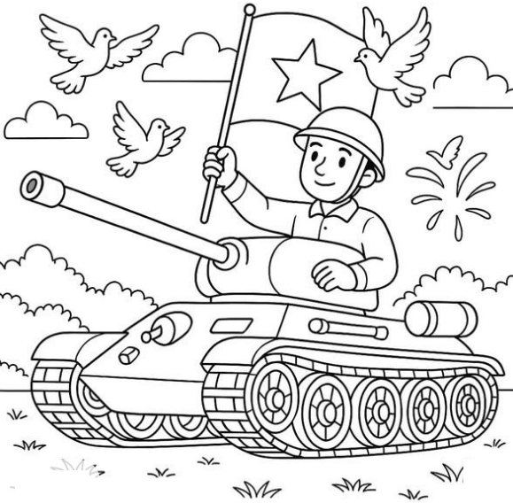 رسومات تلوين للأولاد دبابة