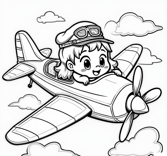 رسومات تلوين للأولاد طيارة
