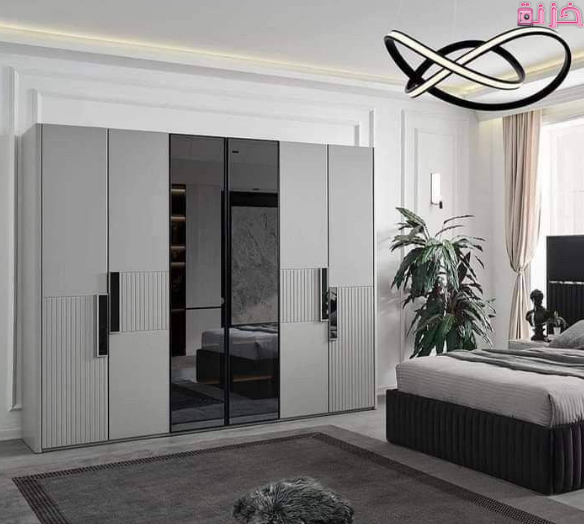 غرف نوم باللون الجراي