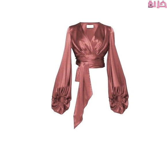 استايلات بلوزات سواريه باللون النبيتي