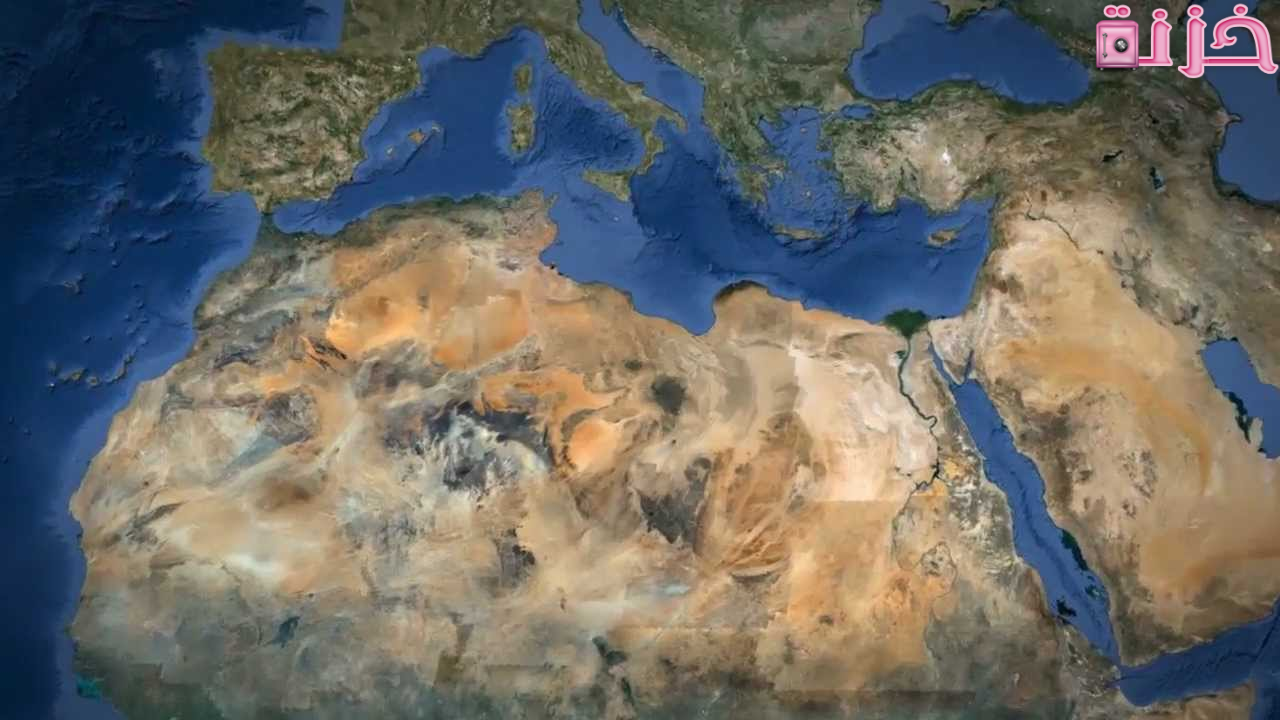 خريطة الوطن العربي بالقمر الصناعي