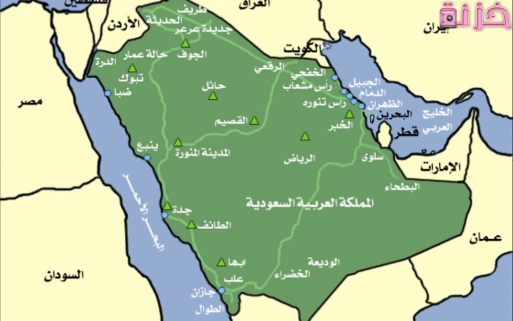 خريطة السعودية ومحافظاتها