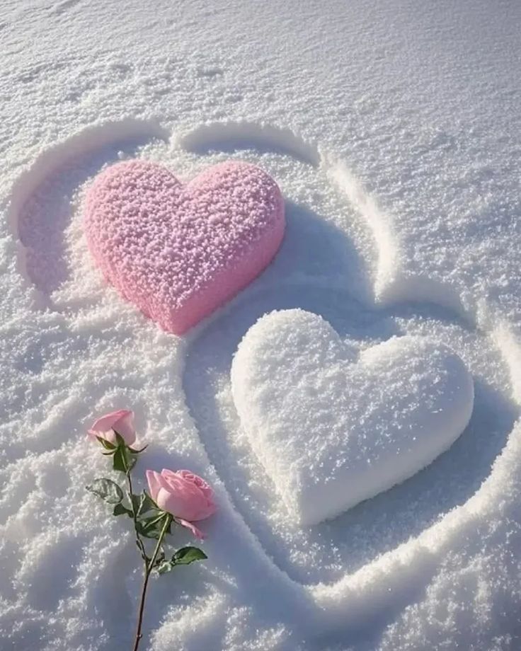 قلوب بالثلج