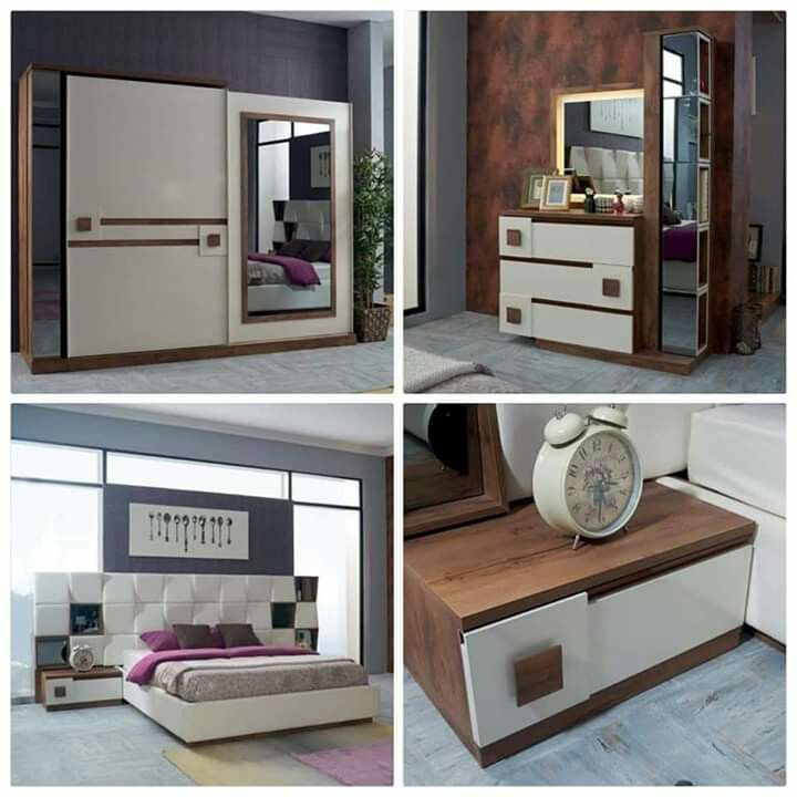 احدث غرف نوم مودرن كاملة بالدولاب والتسريحه