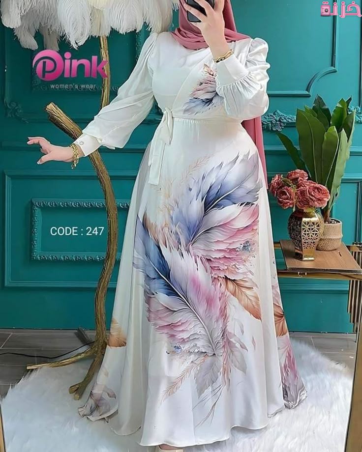 أجمل فساتين محجبات خروج تفصيل