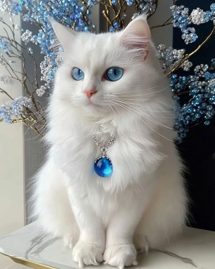 صور قطط بيضاء وعيونها زرقاء