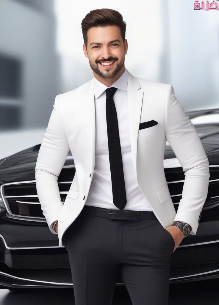 بدلة رصاصي في اسود