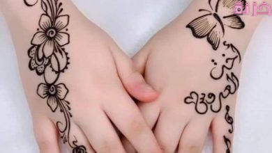 رسومات حنة بسيطة لليد فراشات