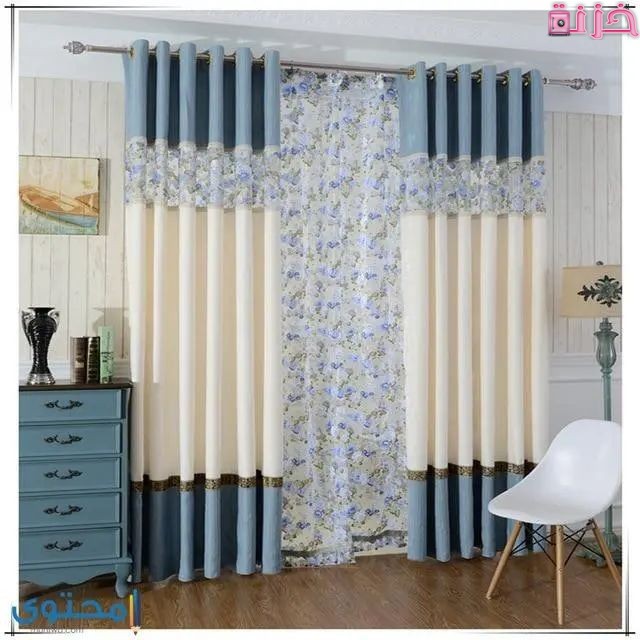 ستائر على مواسير مزدوجة