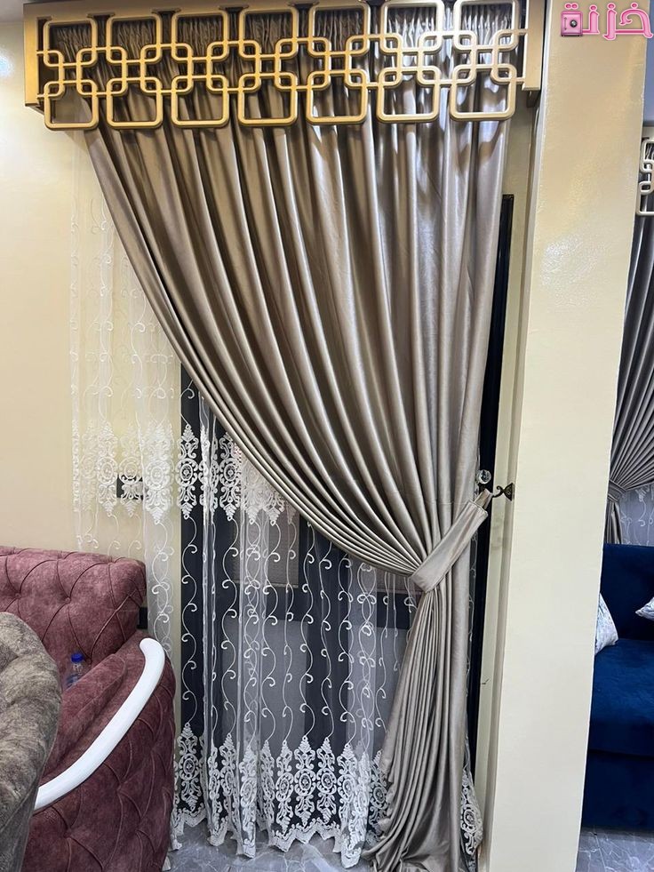 ستائر شيفون مطرز